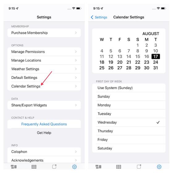 How to customize calendar settings.