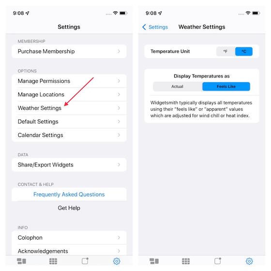 How to customize weather settings.