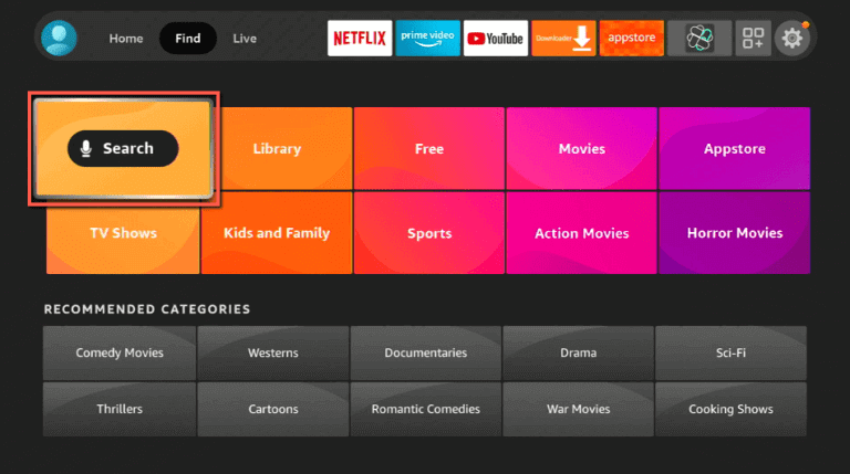 Firestick home screen