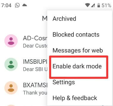 Enable Dark Mode