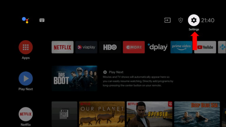 Android TV settings