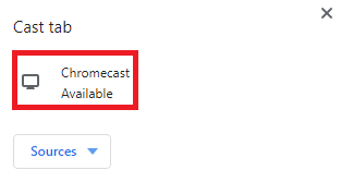 select the Chromecast device