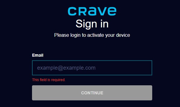 Activate Crave on Roku using Crave account