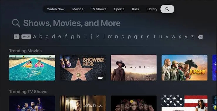 Dailymotion on Apple TV- search