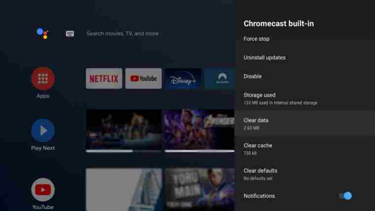 clear cache for Disney Plus not working on Chromecast
