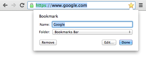 Click on the star at the right end of address bar