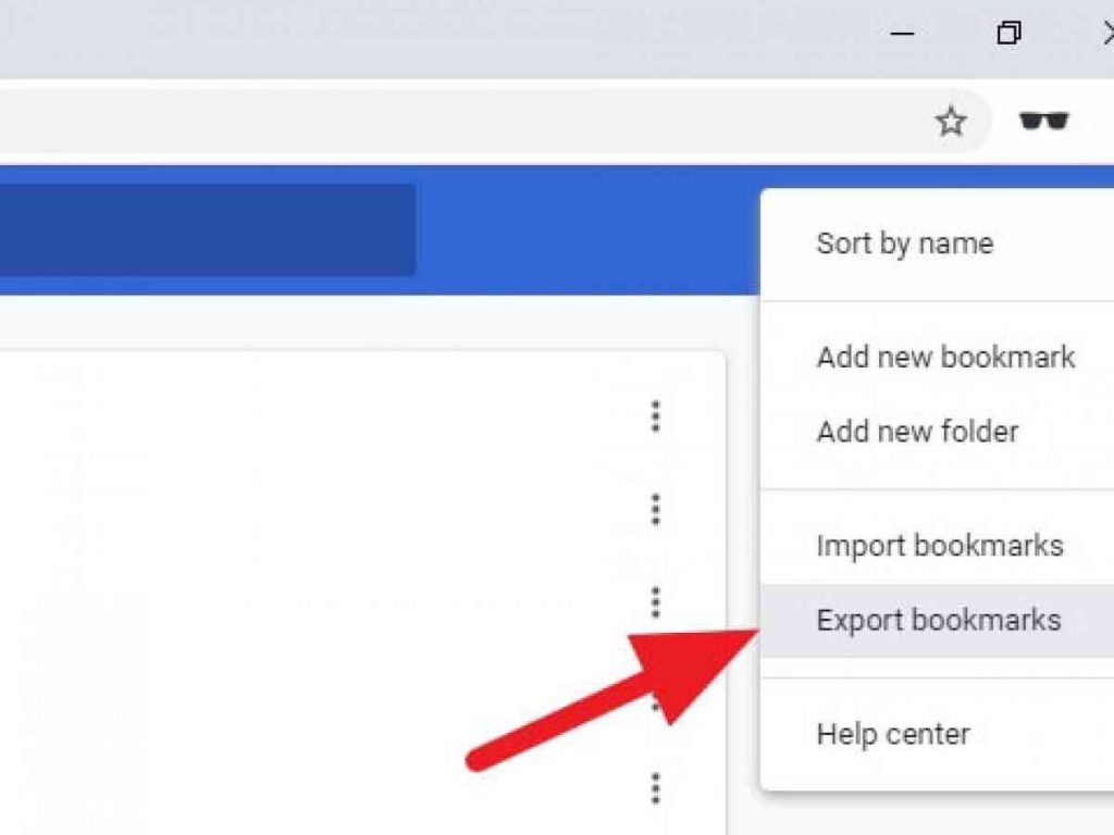 Export chrome bookmarks