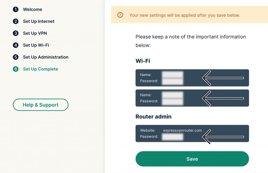 Router Admin page on web browser