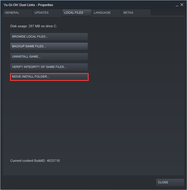 Click Move Install Folder To Move Steam Games To Another Drive