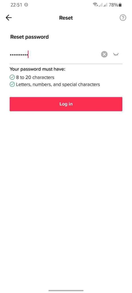 Change TikTok Password