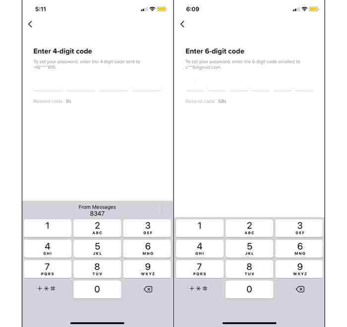 Verification code option on TikTok