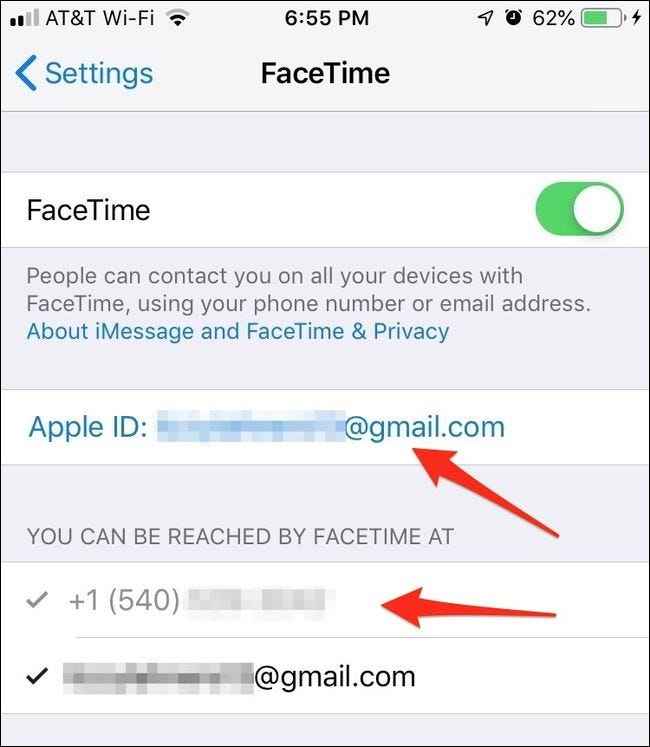 update phone number on facetime 