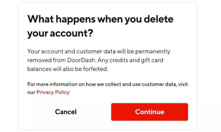  Delete DoorDash Account