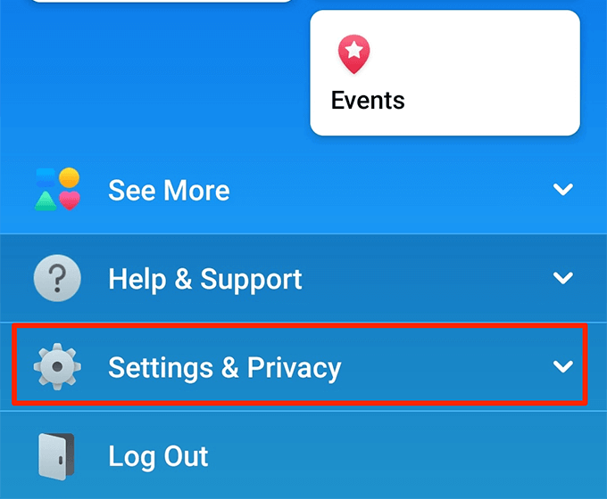 select settings and privacy 