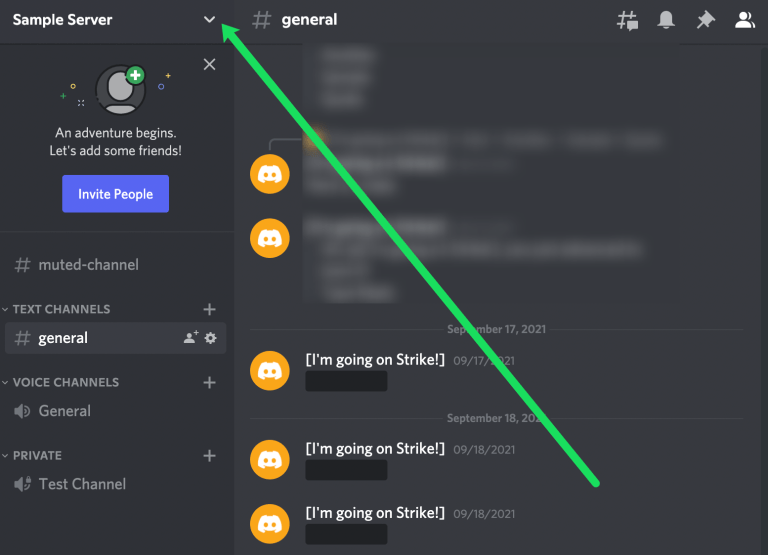 Drop down menu to create even in discord server.