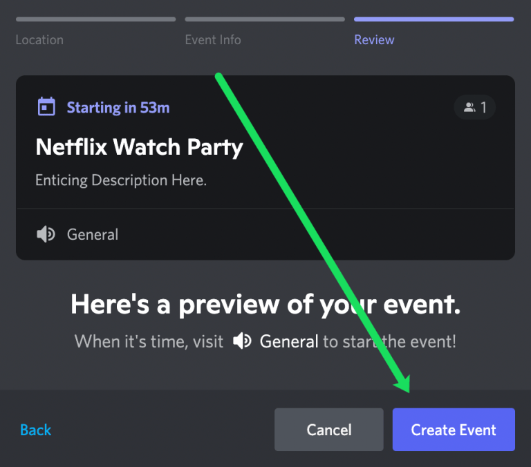 To create event and schedule a watch party.