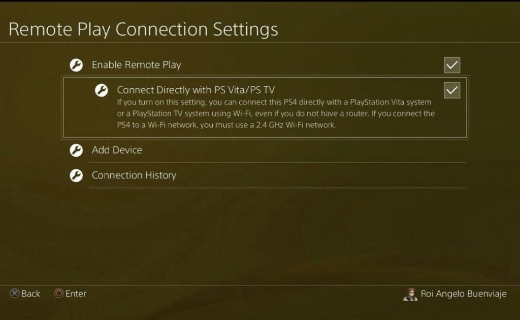 Option to enable remote play.