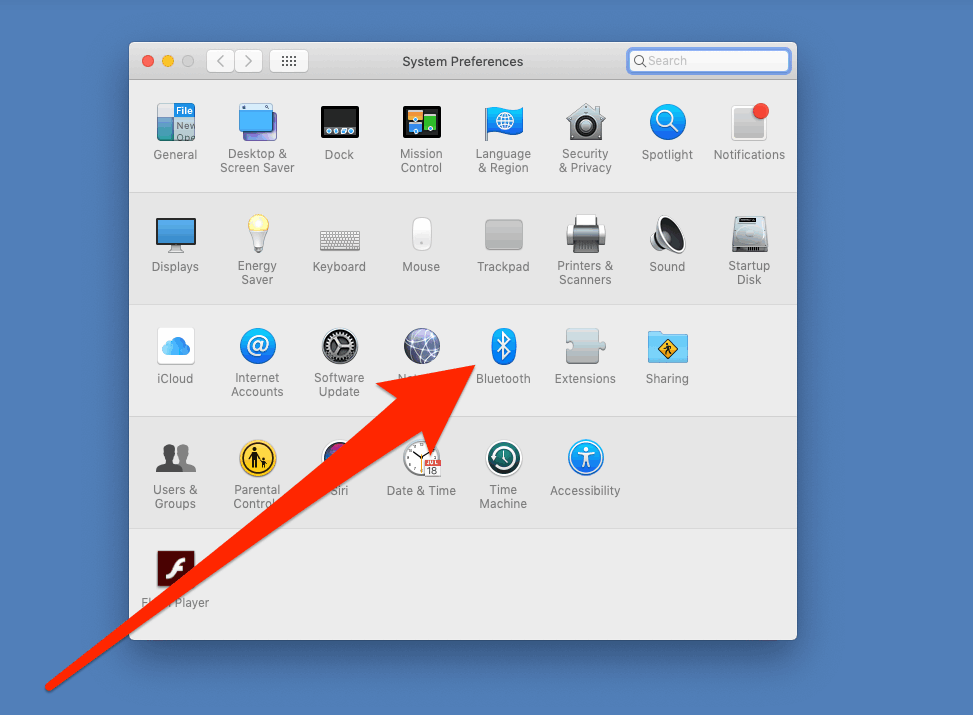 Click on Bluetooth icon on Mac