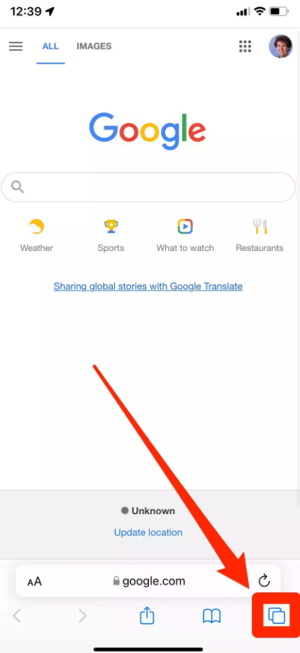 click on overlapped tabs to open new tab group in safari