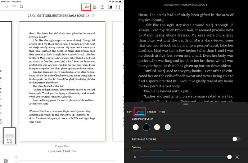 Kindle Dark Mode on Android/iPhone