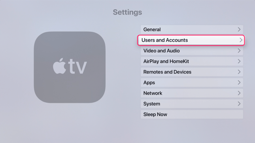 Users and Accounts on Apple TV