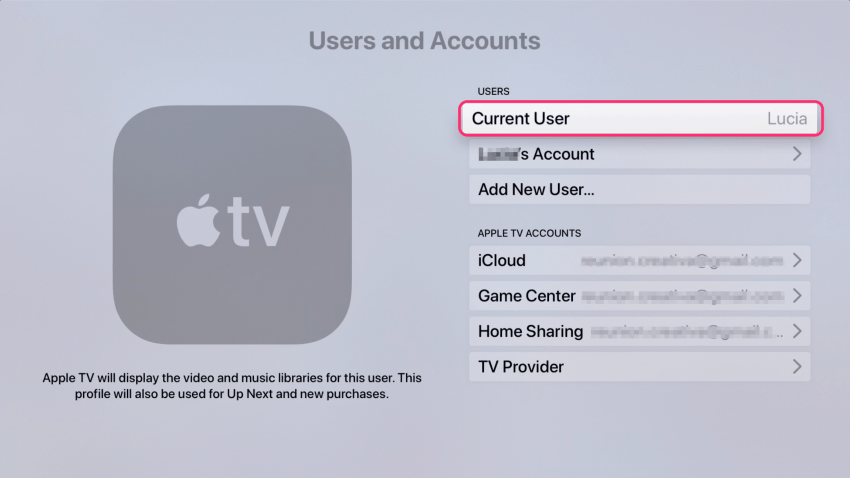 Switch Between Multiple Apple TV Users