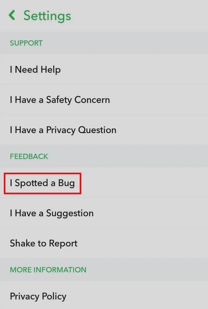  select I spotted a bug or I have a suggestion.