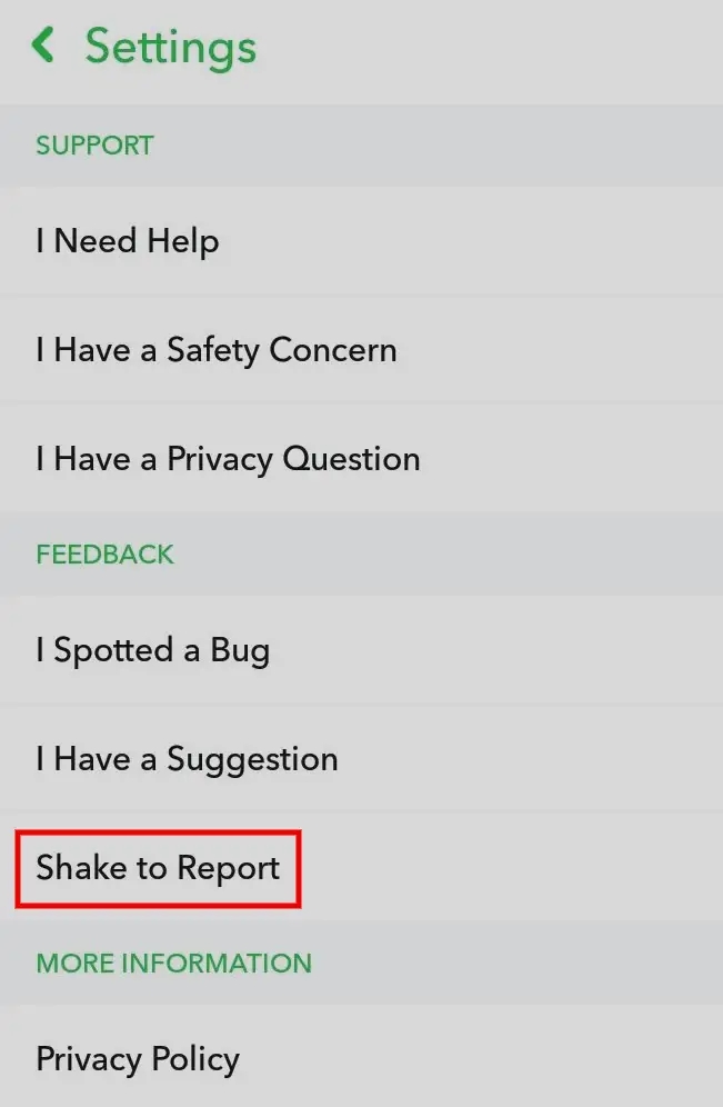 Shake to Report 