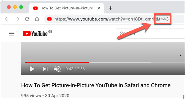 Create YouTube link to specific time manually