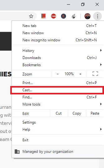 Choose Cast option