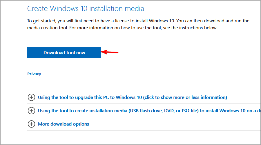 Download Windows from the Microsoft site.