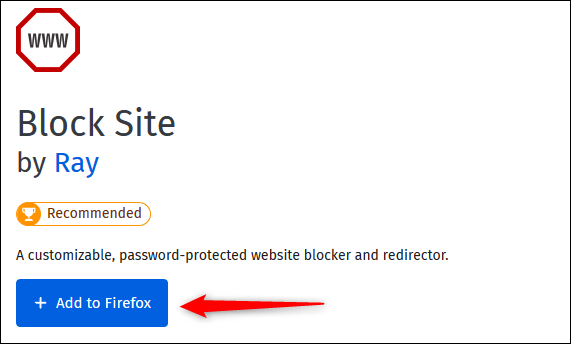click add to Firefox