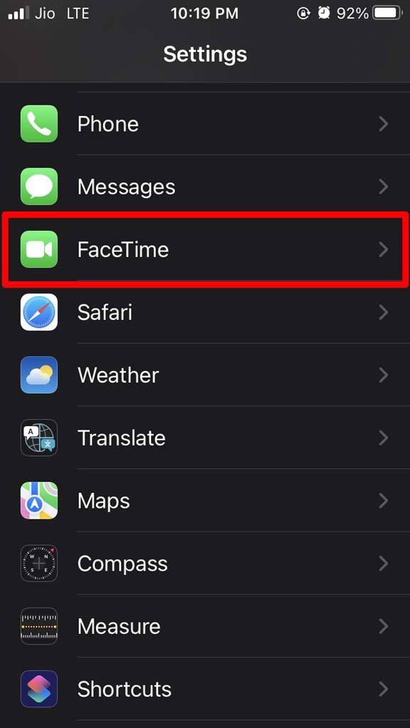 Disable and re-enable FaceTime 