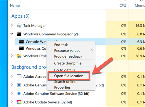 Click open file location