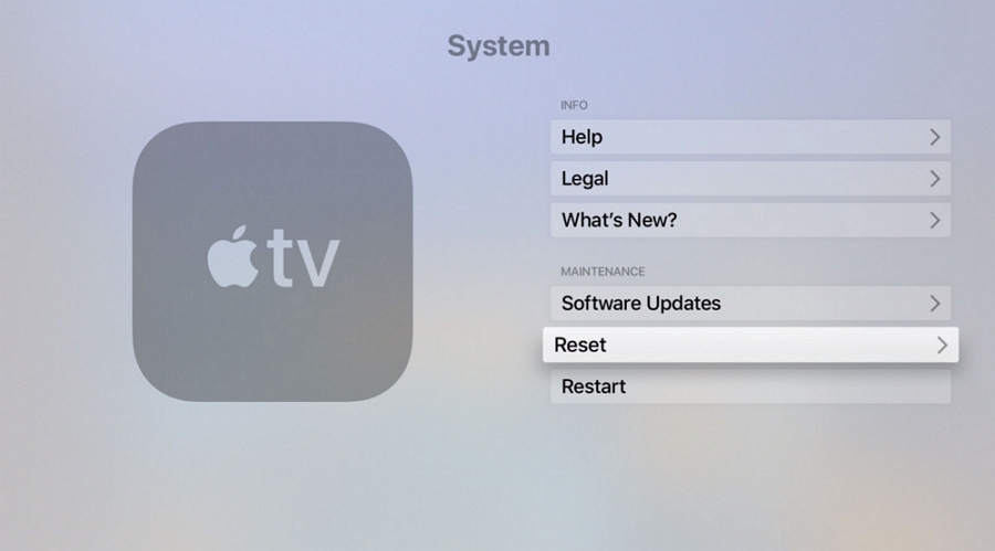 Reset your Apple TV