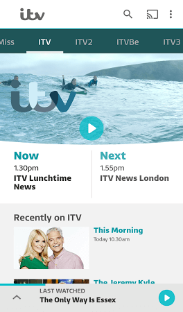 Chromecast ITV using Smartphone