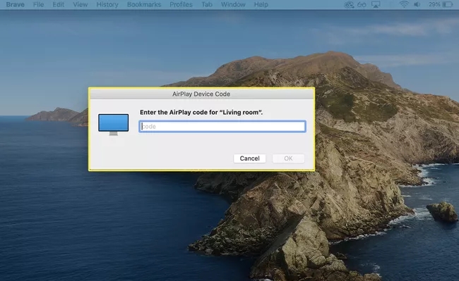 Enter the AirPlay code