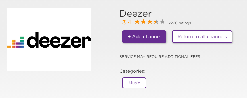 Deezer Add channel