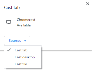 Select Sources to Chromecast The Roku Channel