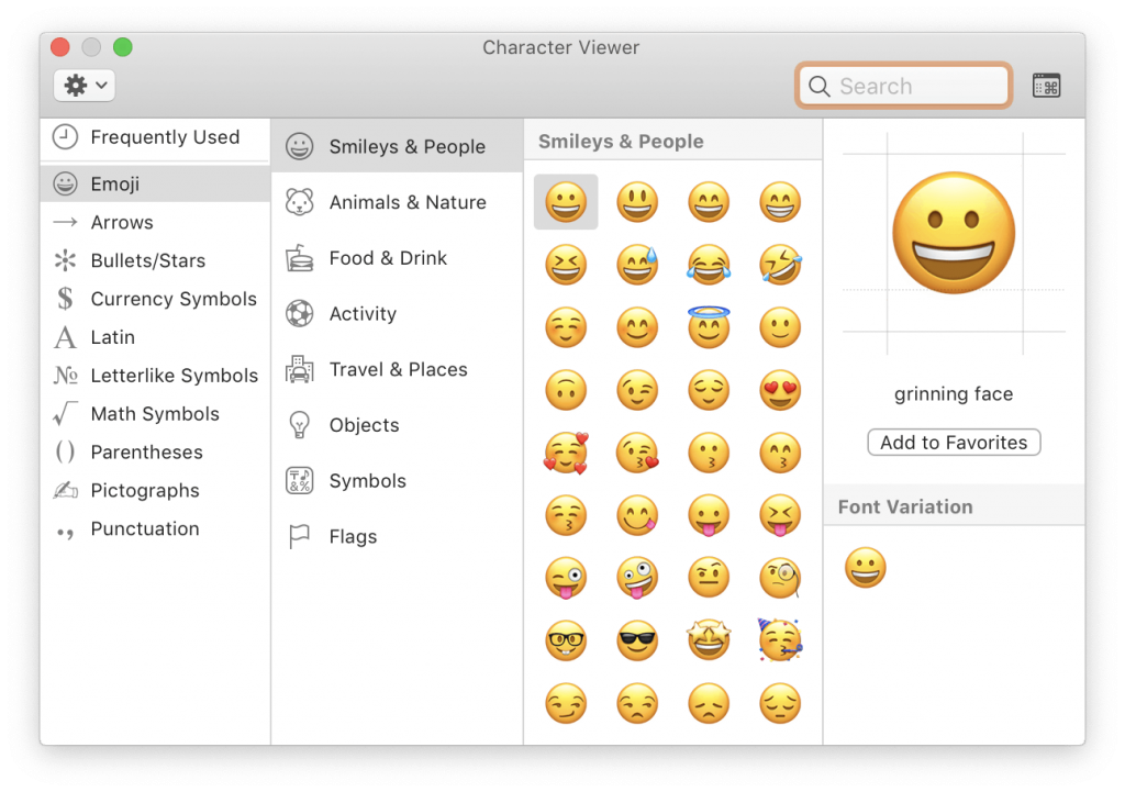 Emoji Keyboard on Mac