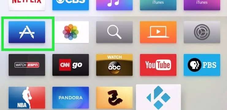 Apple TV home screen