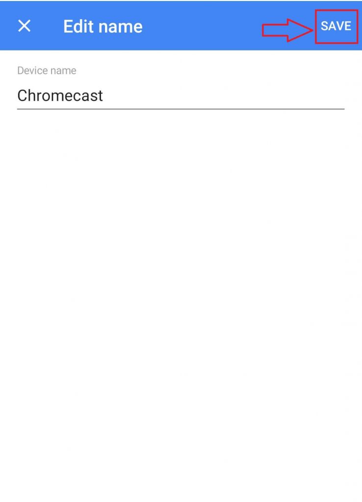 Enter new chromecast name