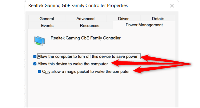  Enable Wake on LAN on Windows 11-power management