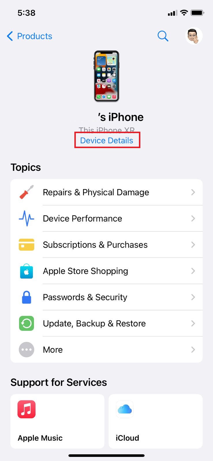 Click Device Detials to check the age of iPhone