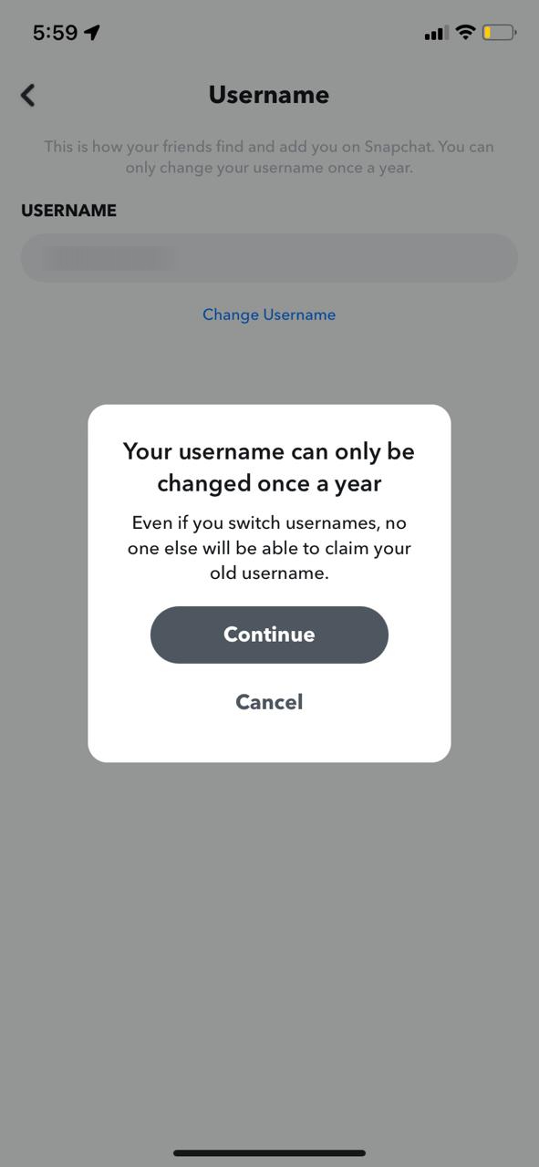 Change Snapchat username