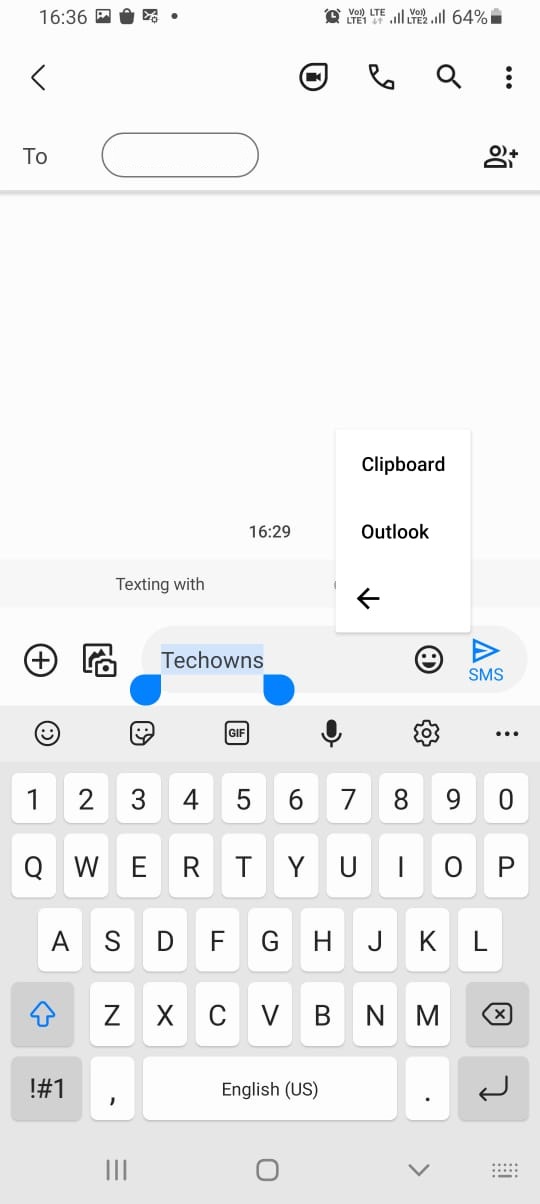 Choose Clipboard option