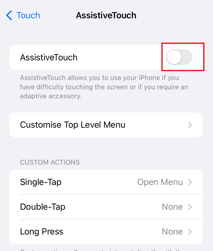 Enable AssistiveTouch