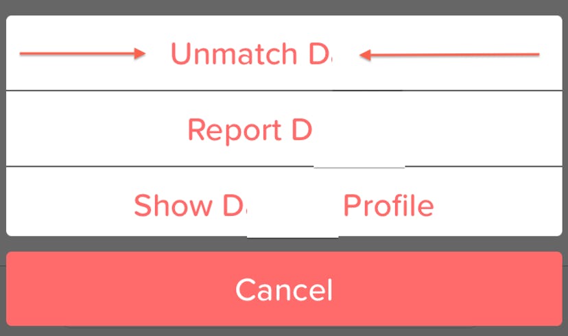 Unmatch Tinder on Android Device