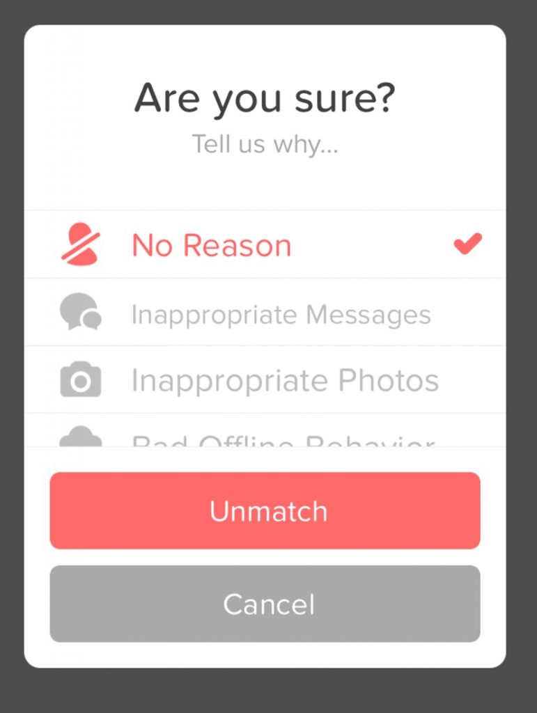 Unmatch Tinder on Android Device