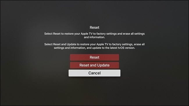 Reset Apple TV